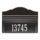 Whitehall Colonial Wall Mailbox Package #2 (Mailbox & Personalized Plaque) - Black/White