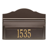 Whitehall Colonial Wall Mailbox Package #2 (Mailbox & Personalized Plaque) - Bronze/Gold