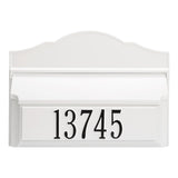 Whitehall Colonial Wall Mailbox Package #2 (Mailbox & Personalized Plaque) - White/Black