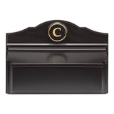 Whitehall Colonial Wall Mailbox Package #3 (Mailbox & Personalized Monogram) - Black/Gold