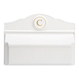 Whitehall Colonial Wall Mailbox Package #3 (Mailbox & Personalized Monogram) - White/Gold
