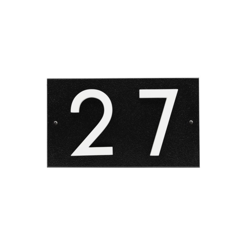 Whitehall Floating Stand-Off Horizontal House Number Personalized Sign, 2 Numbers - Black/White