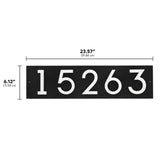 Whitehall Floating Stand-Off Horizontal House Number Personalized Sign, 5 Numbers - dimensions