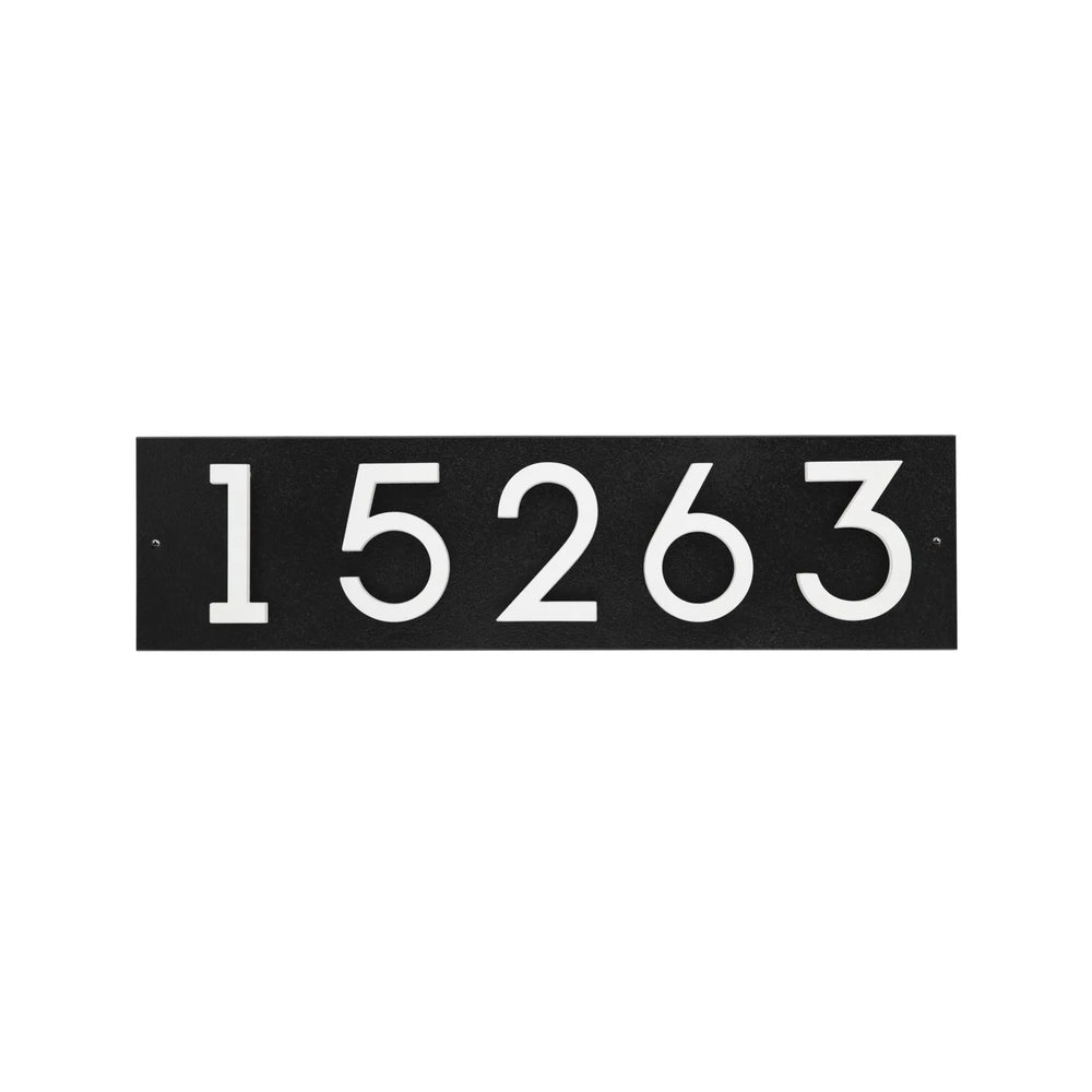 Whitehall Floating Stand-Off Horizontal House Number Personalized Sign, 5 Numbers - Black/White
