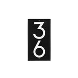 Whitehall Floating Stand-Off Vertical House Number Personalized Sign, 2 Numbers - Black/White