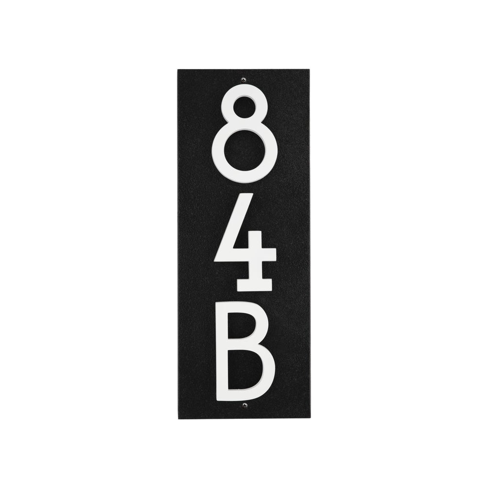 Whitehall Floating Stand-Off Vertical House Number Personalized Sign, 3 Numbers - Black/White