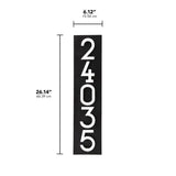 Whitehall Floating Stand-Off Vertical House Number Personalized Sign, 5 Numbers - dimensions