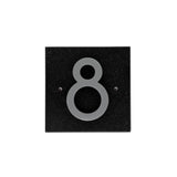 Whitehall Floating Stand-Off Horizontal House Number Personalized Sign, 1 Number - Black/Silver