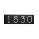Whitehall Floating Stand-Off Horizontal House Number Personalized Sign, 4 Numbers - Black/Silver