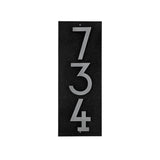 Whitehall Floating Stand-Off Vertical House Number Personalized Sign, 3 Numbers - Black/Silver