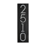 Whitehall Floating Stand-Off Vertical House Number Personalized Sign, 4 Numbers - Black/Silver