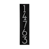 Whitehall Floating Stand-Off Vertical House Number Personalized Sign, 5 Numbers - Black/Silver