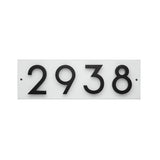 Whitehall Floating Stand-Off Horizontal House Number Personalized Sign, 4 Numbers - White/Black