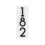 Whitehall Floating Stand-Off Vertical House Number Personalized Sign, 3 Numbers - White/Black