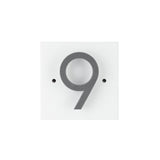 Whitehall Floating Stand-Off Horizontal House Number Personalized Sign, 1 Number - White/Silver