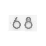Whitehall Floating Stand-Off Horizontal House Number Personalized Sign, 2 Numbers - White/Silver