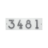 Whitehall Floating Stand-Off Horizontal House Number Personalized Sign, 4 Numbers - White/Silver