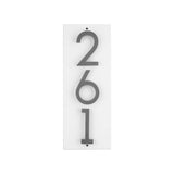 Whitehall Floating Stand-Off Vertical House Number Personalized Sign, 3 Numbers - White/Silver