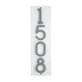 Whitehall Floating Stand-Off Vertical House Number Personalized Sign, 4 Numbers - White/Silver