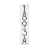 Whitehall Floating Stand-Off Vertical House Number Personalized Sign, 5 Numbers - White/Silver