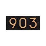 Whitehall Floating Stand-Off Horizontal House Number Personalized Sign, 3 Numbers - Black/Gold