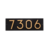 Whitehall Floating Stand-Off Horizontal House Number Personalized Sign, 4 Numbers - Black/Gold