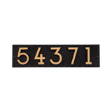 Whitehall Floating Stand-Off Horizontal House Number Personalized Sign, 5 Numbers - Black/Gold