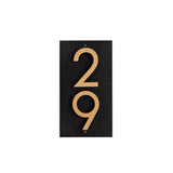 Whitehall Floating Stand-Off Vertical House Number Personalized Sign, 2 Numbers - Black/Gold