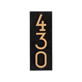 Whitehall Floating Stand-Off Vertical House Number Personalized Sign, 3 Numbers - Black/Gold