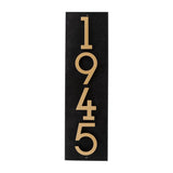 Whitehall Floating Stand-Off Vertical House Number Personalized Sign, 4 Numbers - Black/Gold