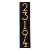 Whitehall Floating Stand-Off Vertical House Number Personalized Sign, 5 Numbers - Black/Gold