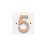 Whitehall Floating Stand-Off Horizontal House Number Personalized Sign, 1 Number - White & Black/Gold