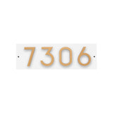 Whitehall Floating Stand-Off Horizontal House Number Personalized Sign, 4 Numbers - White & Black/Gold