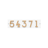 Whitehall Floating Stand-Off Horizontal House Number Personalized Sign, 5 Numbers - White & Black/Gold