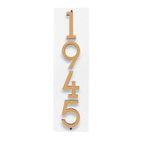 Whitehall Floating Stand-Off Vertical House Number Personalized Sign, 4 Numbers - White & Black/Gold