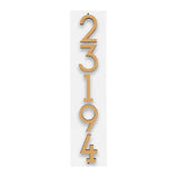 Whitehall Floating Stand-Off Vertical House Number Personalized Sign, 5 Numbers - White & Black/Gold