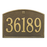 Whitehall Cape Charles Estate Wall 1-Line Personalized Address Plaque - Antique Brass
