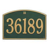 Whitehall Cape Charles Estate Wall 1-Line Personalized Address Plaque - Green/Gold