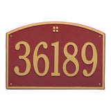 Whitehall Cape Charles Estate Wall 1-Line Personalized Address Plaque - Red/Gold