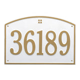 Whitehall Cape Charles Estate Wall 1-Line Personalized Address Plaque - White/Gold