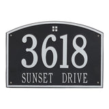 Whitehall Cape Charles Estate Wall 2-Line Personalized Address Plaque - Black/Silver