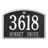 Whitehall Cape Charles Estate Wall 2-Line Personalized Address Plaque - Black/White
