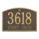 Whitehall Cape Charles Estate Wall 2-Line Personalized Address Plaque - Bronze/Gold