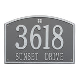 Whitehall Cape Charles Estate Wall 2-Line Personalized Address Plaque - Pewter/Silver