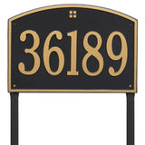 Whitehall Cape Charles Estate Lawn 1-Line Personalized Address Plaque - Black/Gold