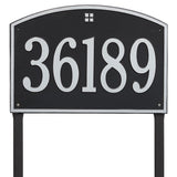 Whitehall Cape Charles Estate Lawn 1-Line Personalized Address Plaque - Black/Silver