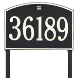 Whitehall Cape Charles Estate Lawn 1-Line Personalized Address Plaque - Black/White