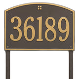 Whitehall Cape Charles Estate Lawn 1-Line Personalized Address Plaque - Bronze/Gold