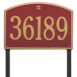 Whitehall Cape Charles Estate Lawn 1-Line Personalized Address Plaque - Red/Gold