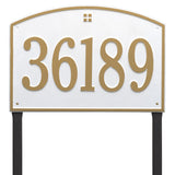 Whitehall Cape Charles Estate Lawn 1-Line Personalized Address Plaque - White/Gold